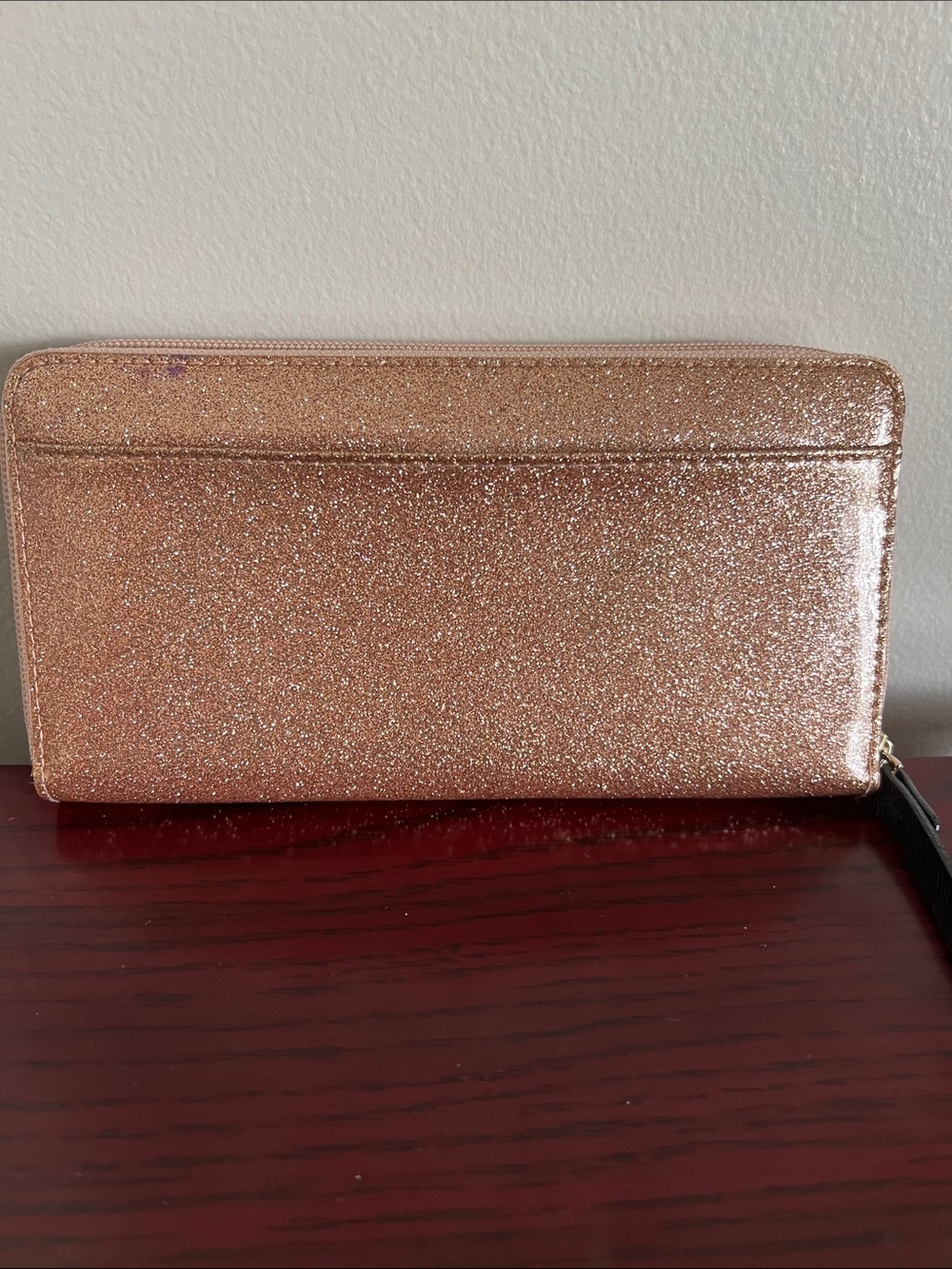Kate Spade Rose Gold Glitter Zip-Around Wallet - Picture 2 of 11